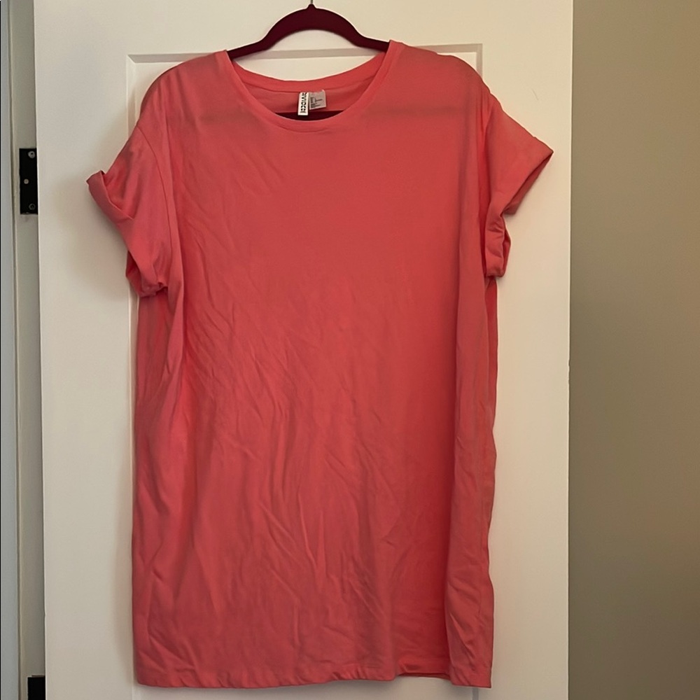Divided Pink Oversized Short Sleeve T-Shirt Dress